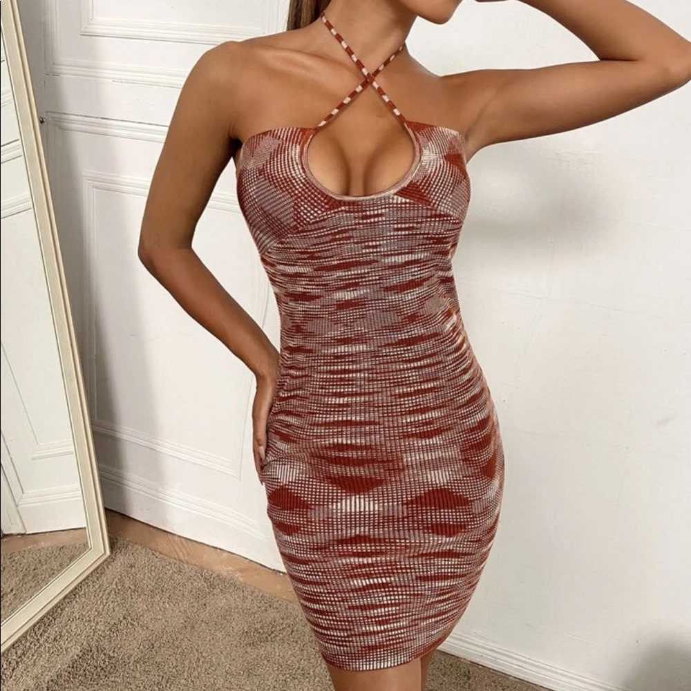 Shein cross halter dress